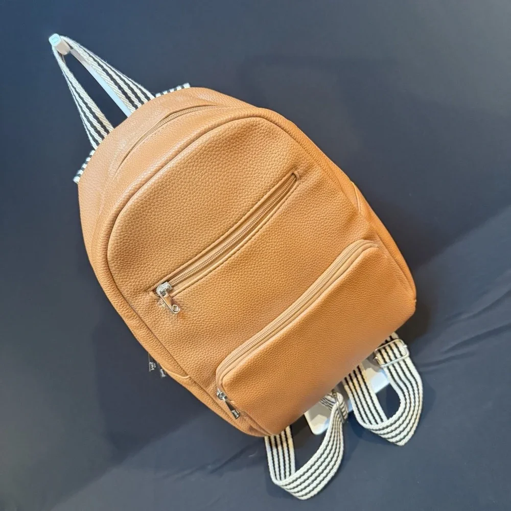 Jewell By THIRTY ONE Brown Pebbled Mini Backpack Adjustable Straps